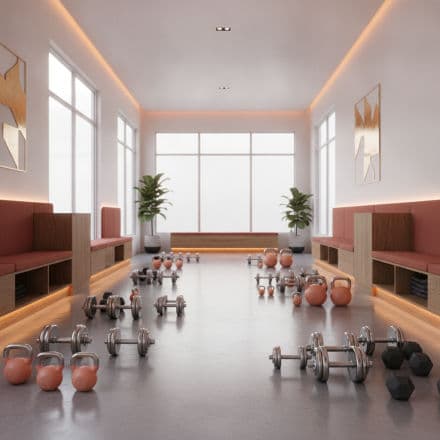 A bright, modern fitness studio